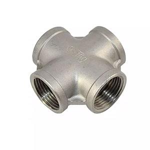 Stainless Steel Four Way Equal Male And Female Threaded Reducing Tee Pipe Fitting